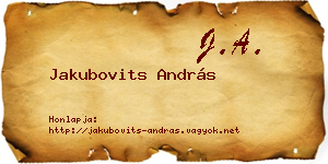 Jakubovits András névjegykártya